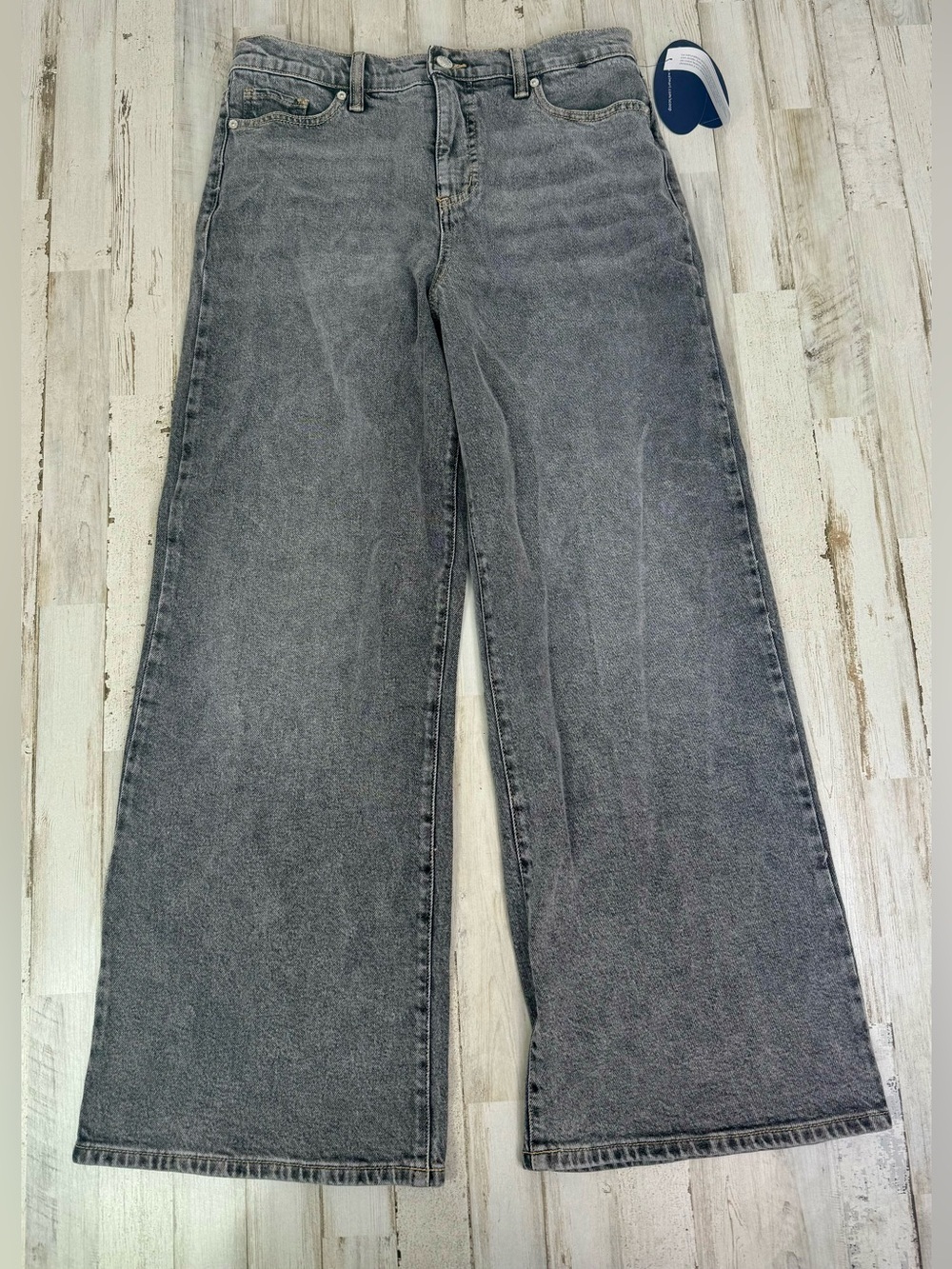 NWT Scoop Jeans Womens 2 (32x29) Gray Relaxed Wide Leg Slung High Rise